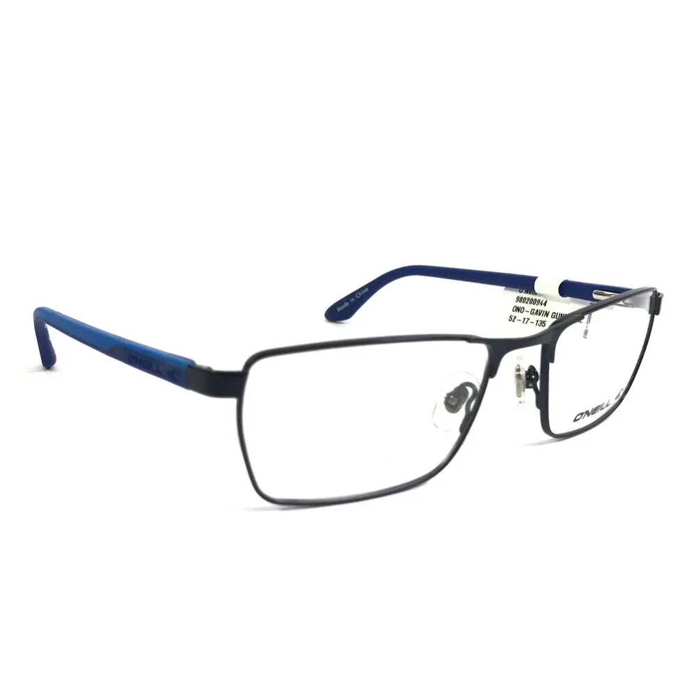 O'Neill Eyeglasses Frames ONO-GAVIN 010 Black Blue Rectangle Wire Rim 52-17-135